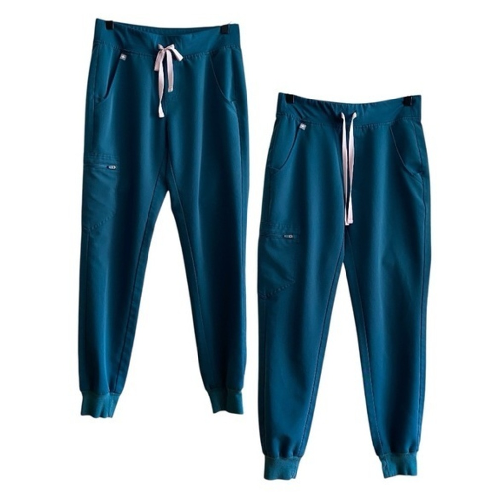FIGS Teal Blue Zamora Jogger Scrub Pants Bundle XS